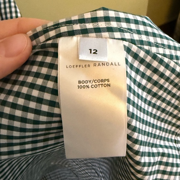 Loeffler Randall green gingham puff sleeve maxi dress - Picture 3 of 7